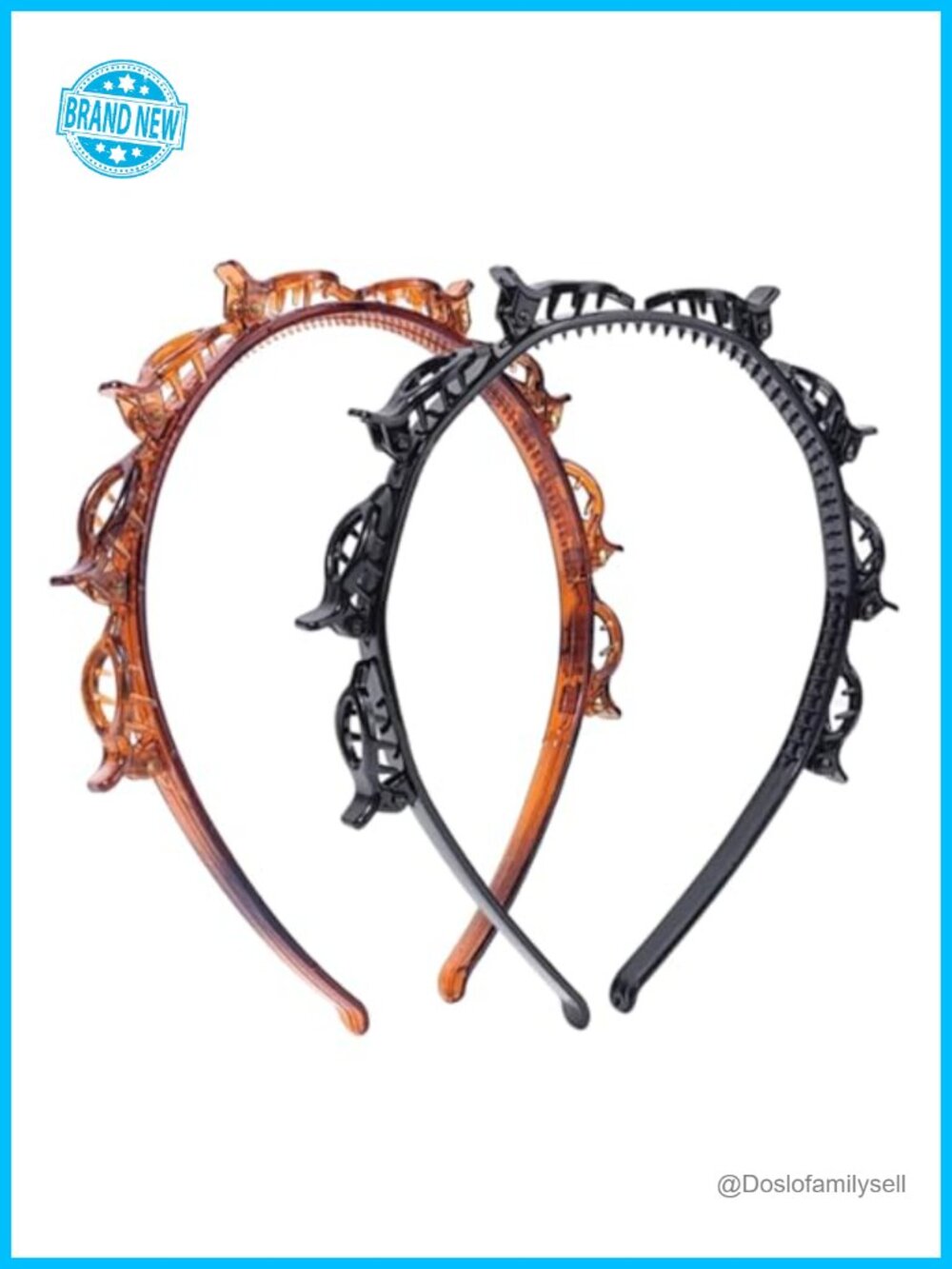 ZeriLion Double Layer Headband with 8 Mini Clips Hair Styling Tool for Women